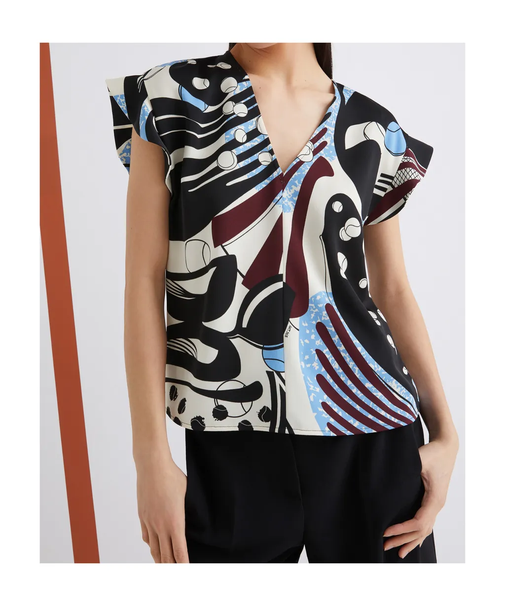 Printed Satin Blouse