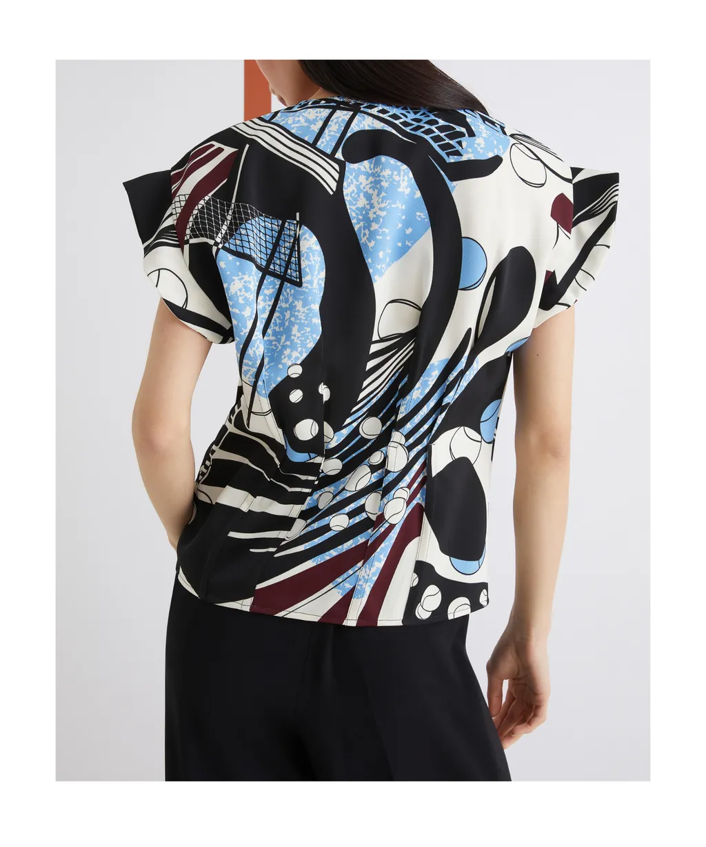 Printed Satin Blouse