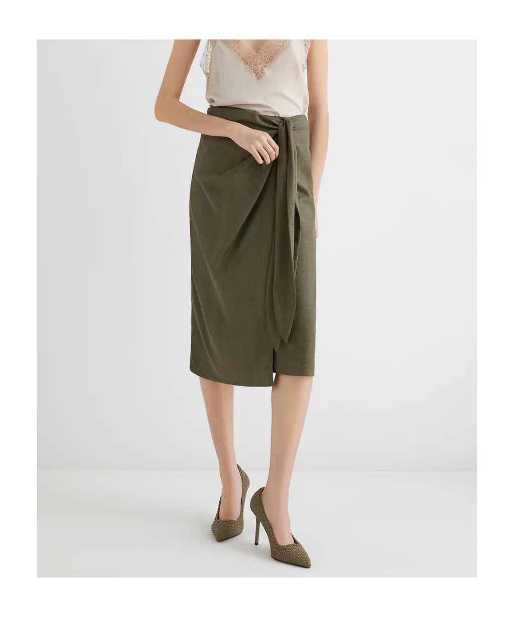Twill Wrap Skirt