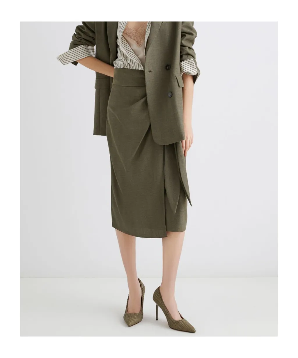 Twill Wrap Skirt