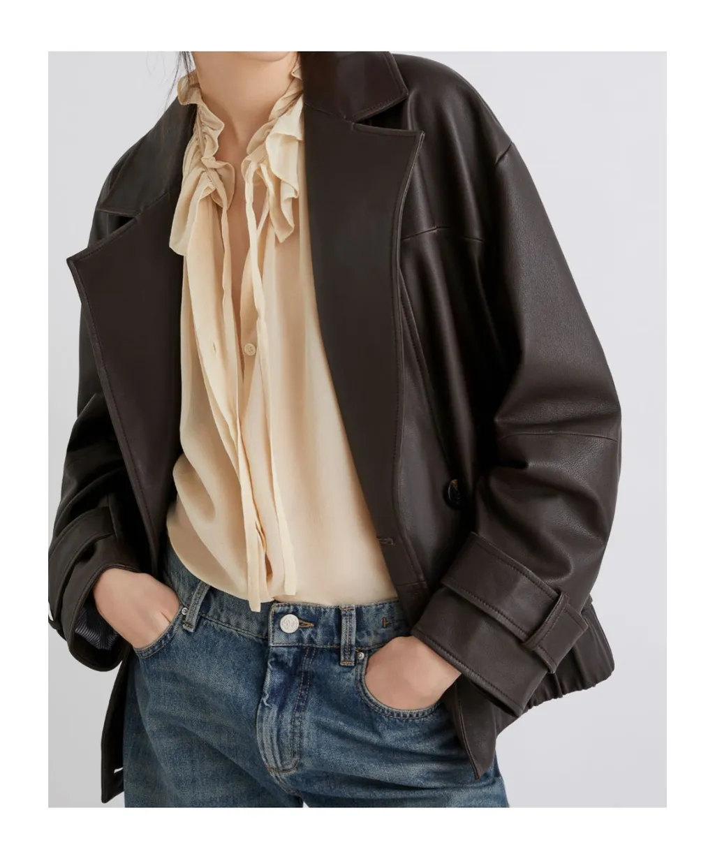 Leather Pea Coat