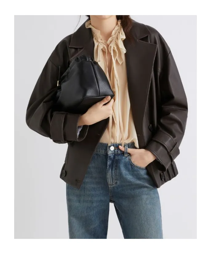 Leather Pea Coat