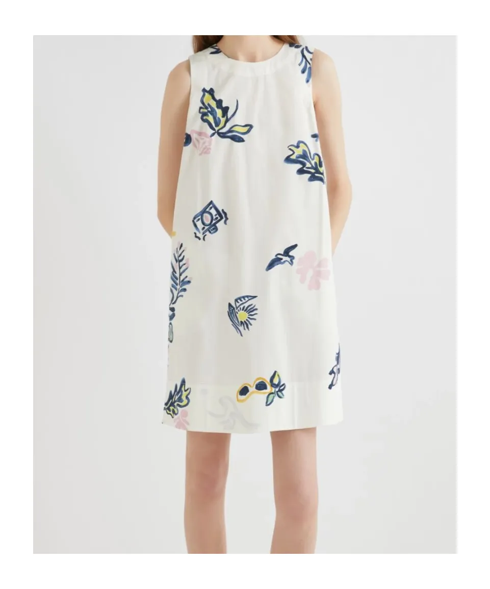 Flared Poplin Dress