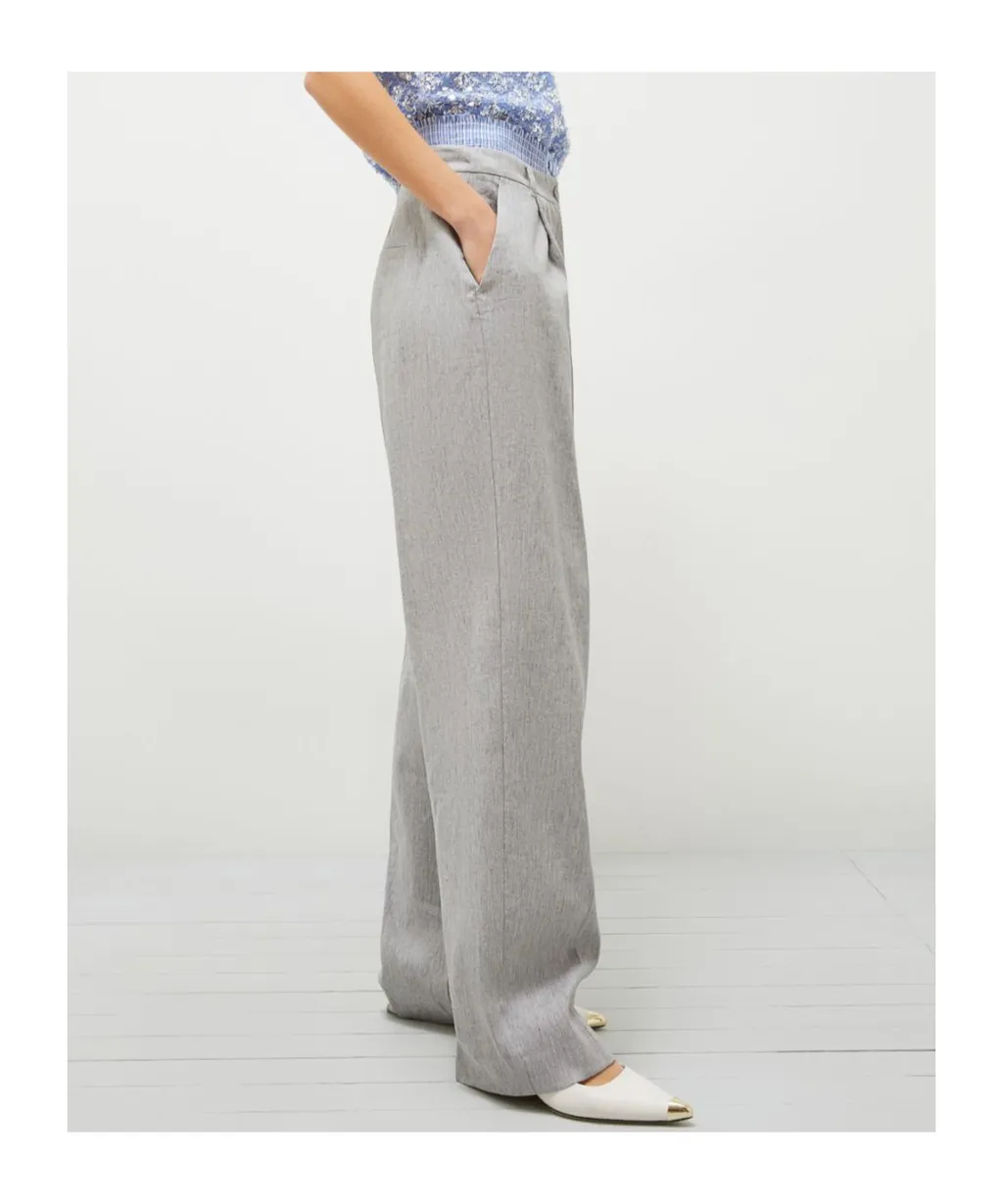 Stretch Linen-Blend Trousers