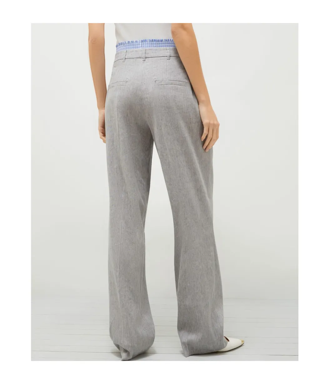 Stretch Linen-Blend Trousers