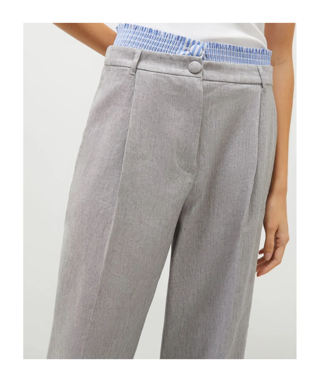Stretch Linen-Blend Trousers