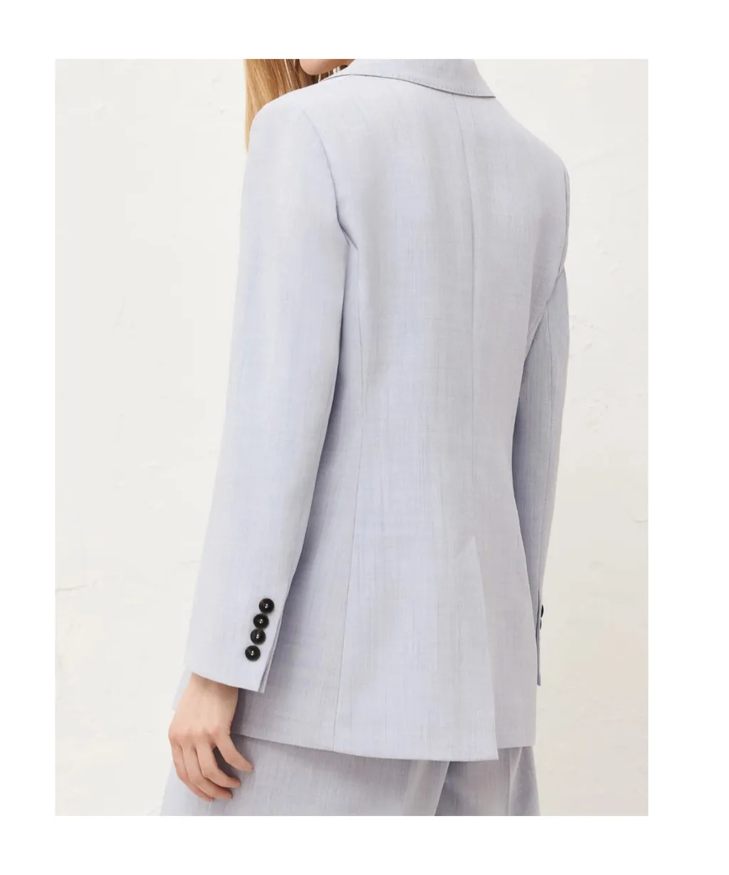 Basket-Pattern Mixed-Color Blazer