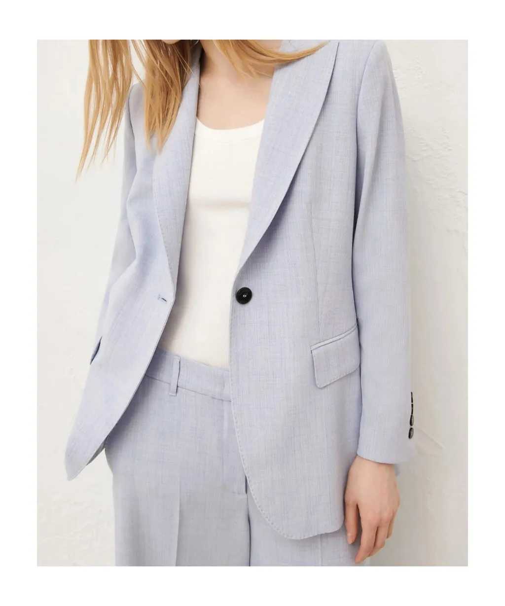 Basket-Pattern Mixed-Color Blazer
