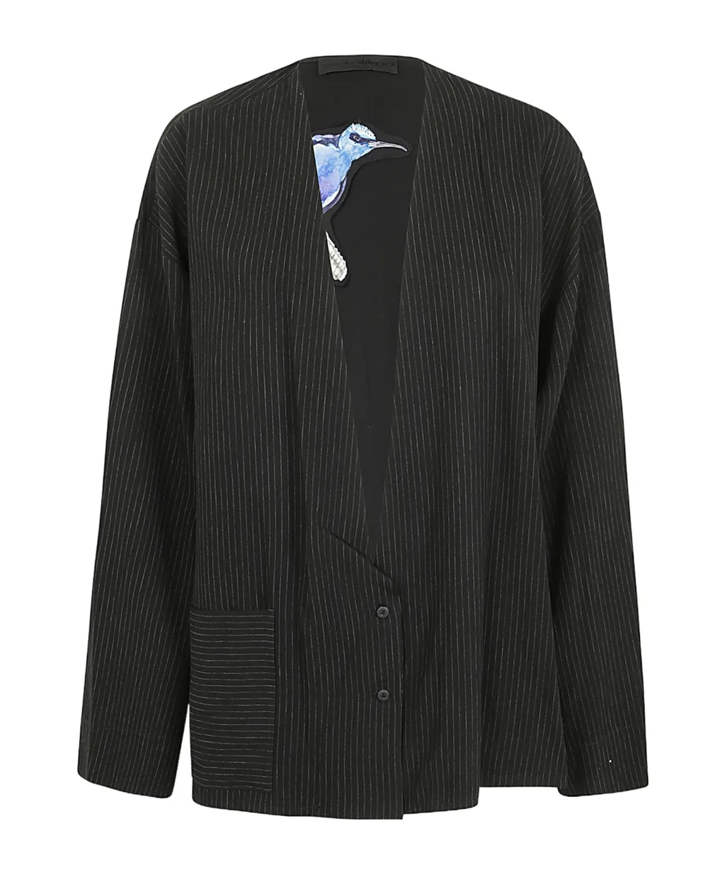 Pinstripe Open Jacket