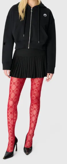 Moon Logo Fleece Cropped Zipped Hoodie