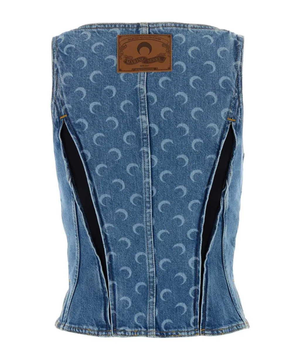 Moon Print Sleeveless Blouse
