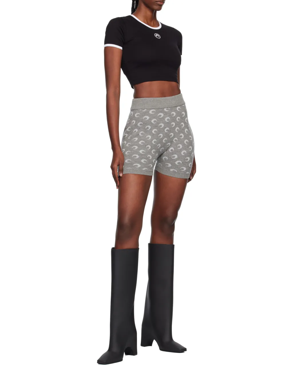 Moon Embroidered Crop Top