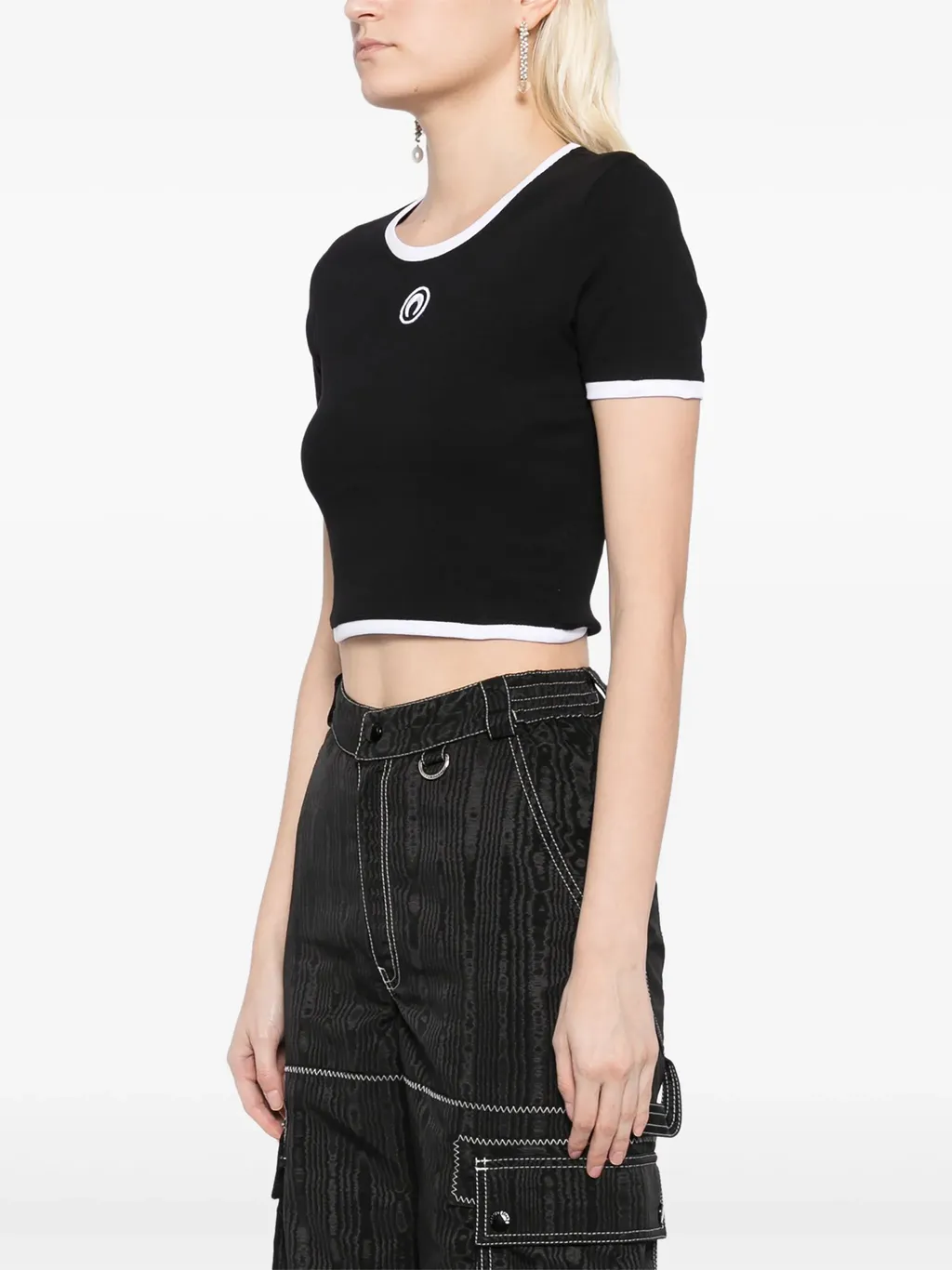 Moon Embroidered Crop Top