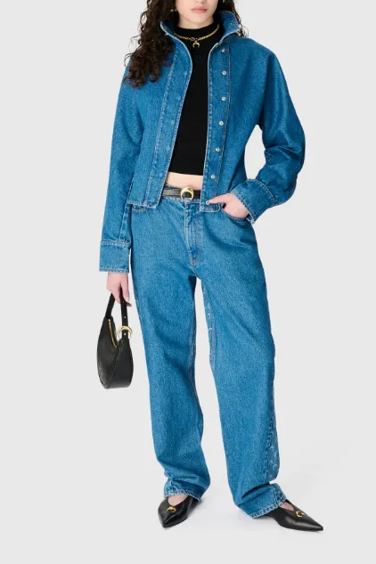 Moon Laser Denim Ls Shirt