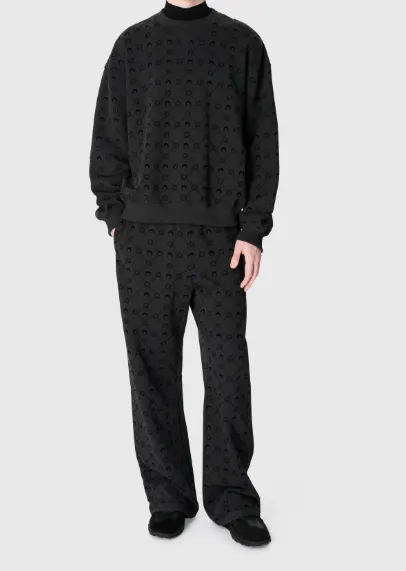Moonogram Flocked Fleece Relaxed Sweatshirt