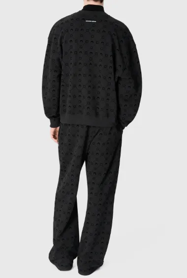 Moonogram Flocked Fleece Relaxed Sweatshirt