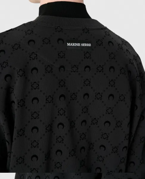 Moonogram Flocked Fleece Relaxed Sweatshirt