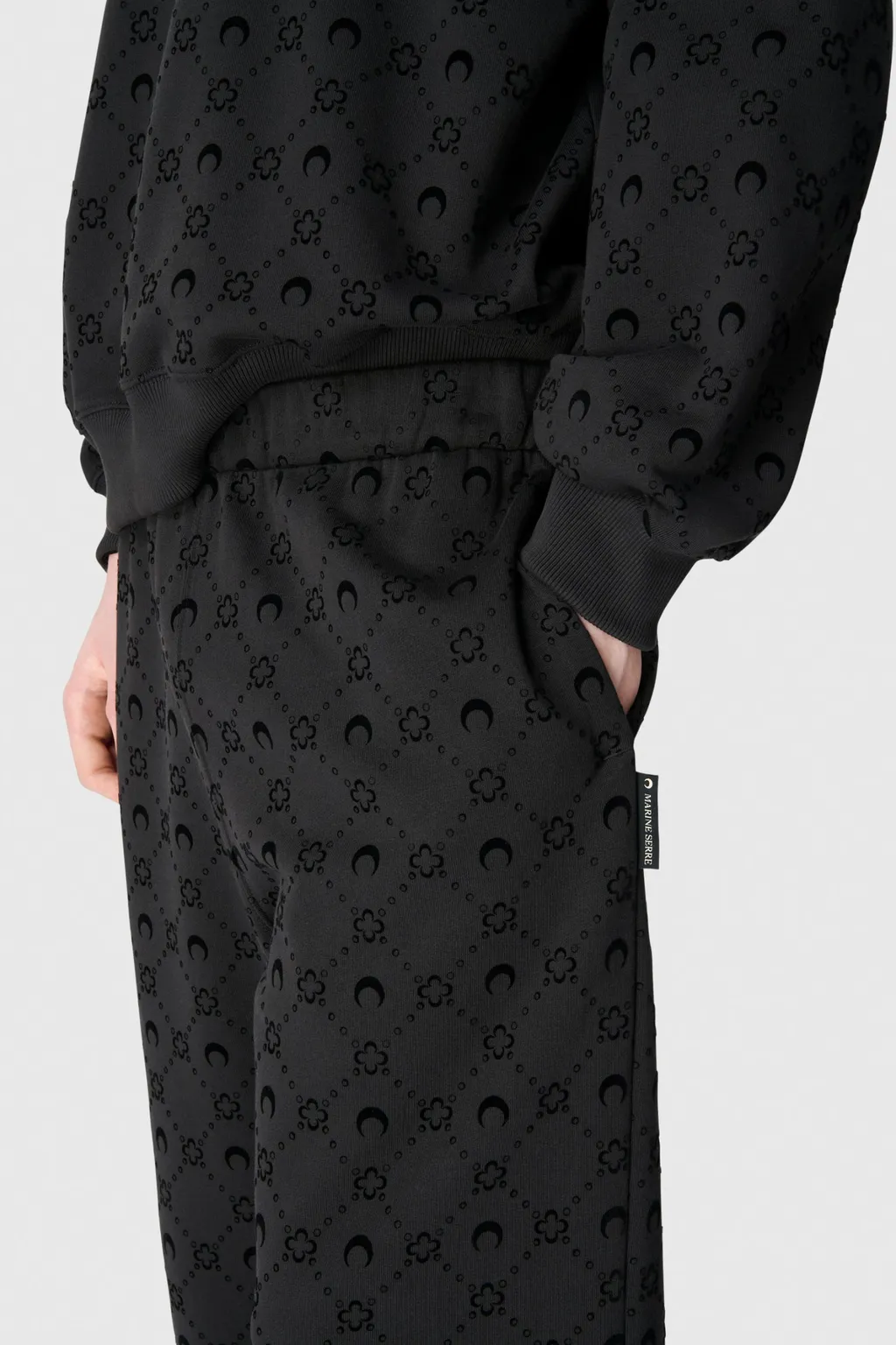 Moonogram Flocked Fleece Relaxed Sweatshirt