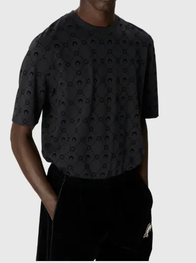 Moonogram Flocked Jersey Relaxed T-Shirt