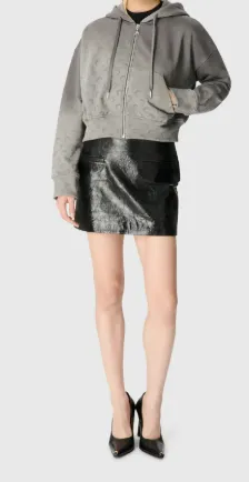 Cropped Zip-Up Hoodie