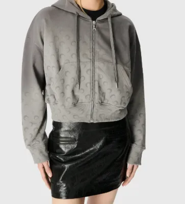 Cropped Zip-Up Hoodie