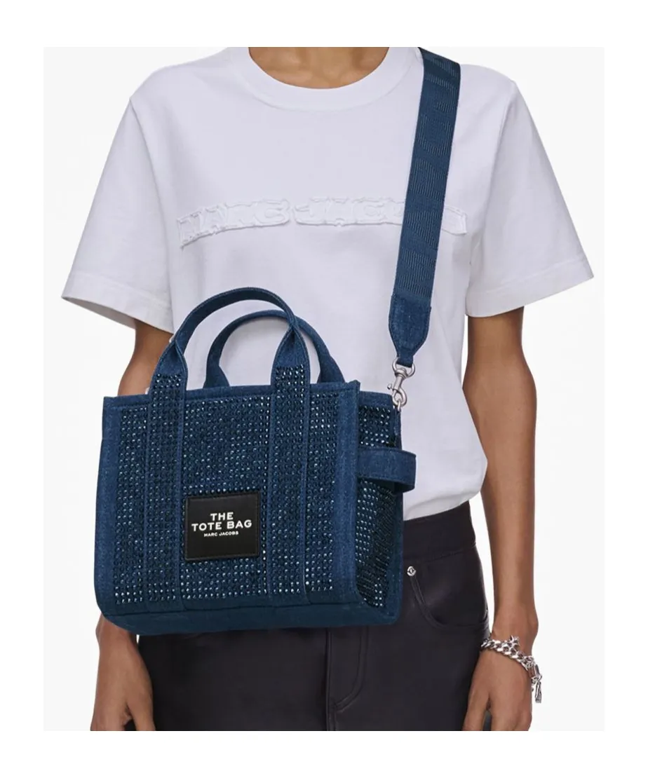 The Crystal Denim Small Tote Bag
