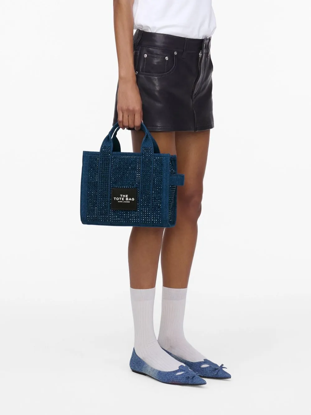 The Crystal Denim Small Tote Bag