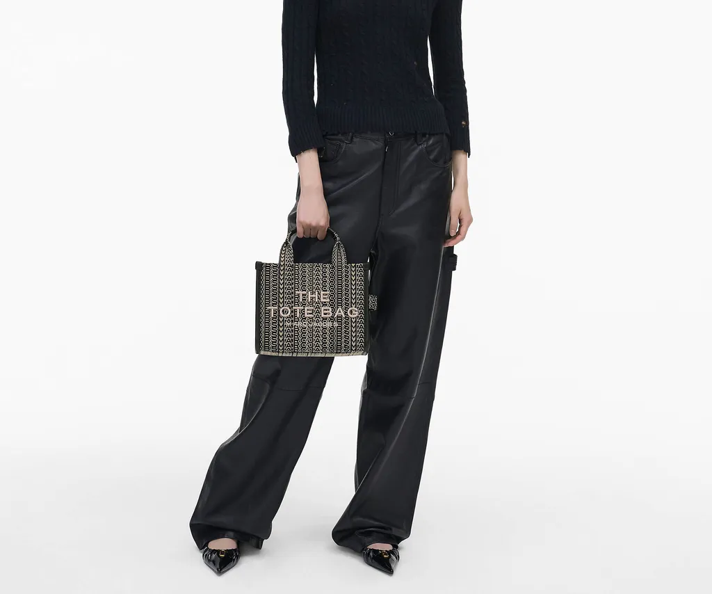 Monogram Jacquard Logo Detailed Small Tote Bag