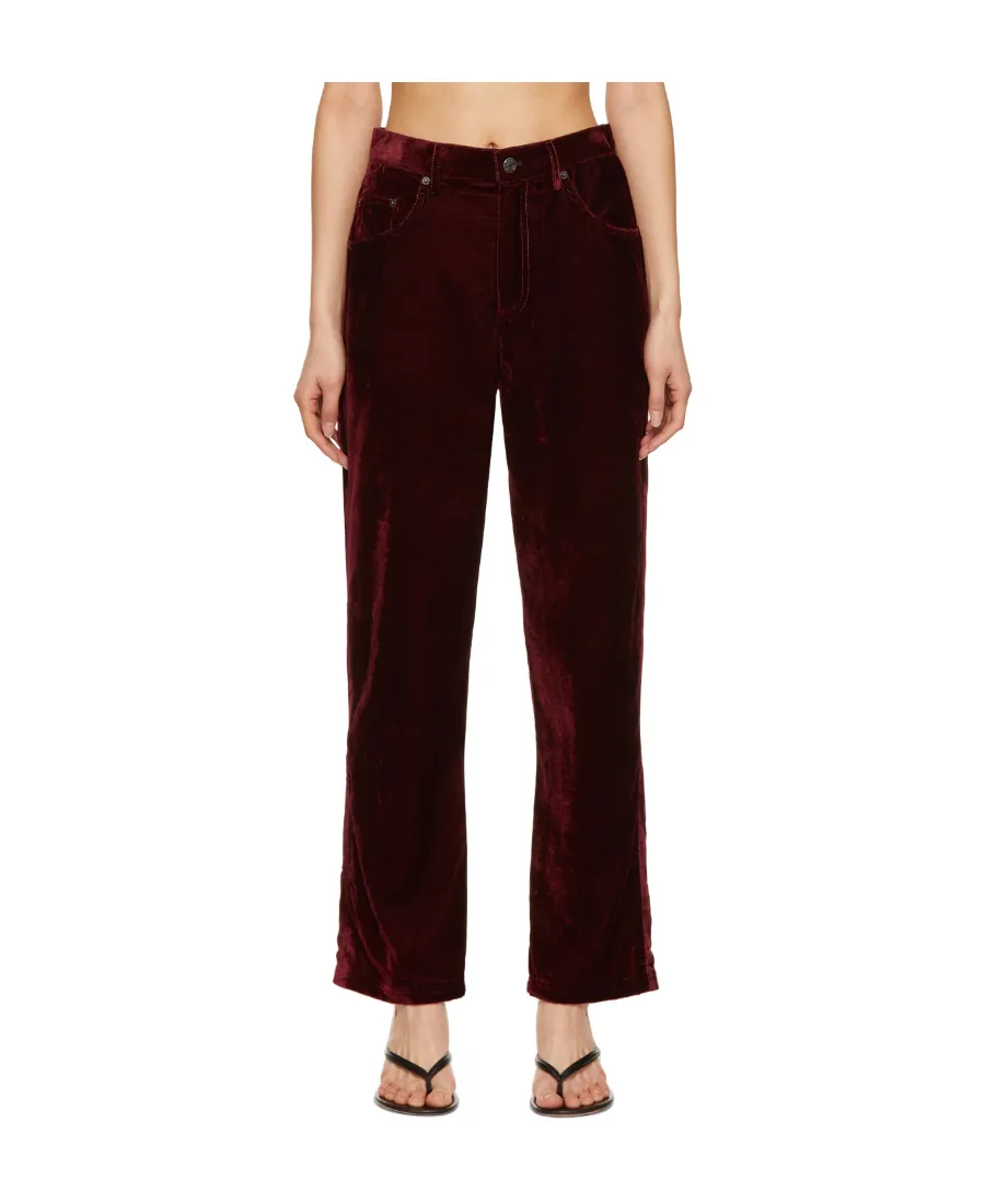 Logo High-Waisted Straight Trousers