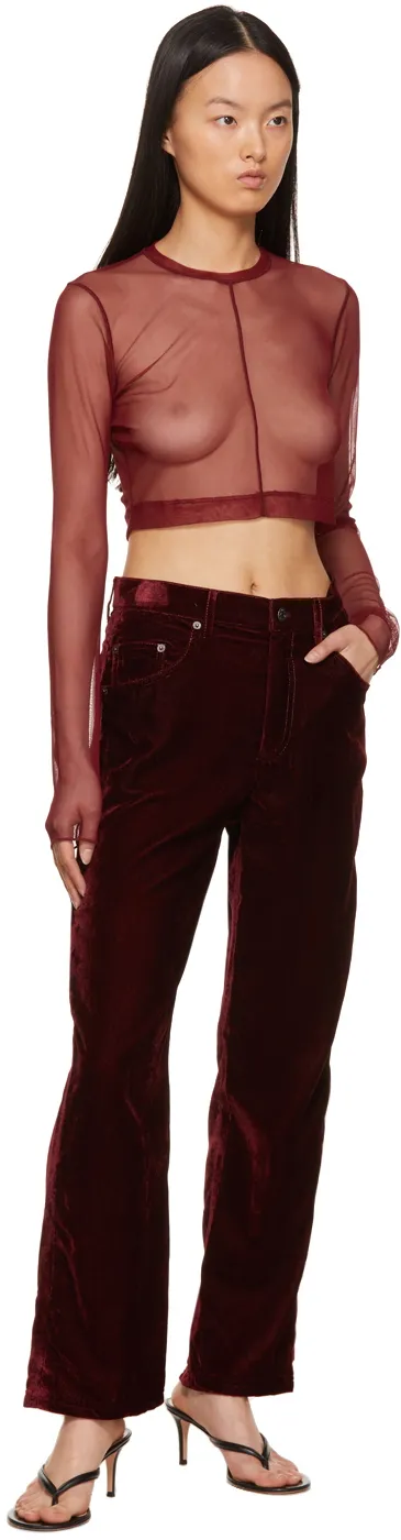 Logo High-Waisted Straight Trousers