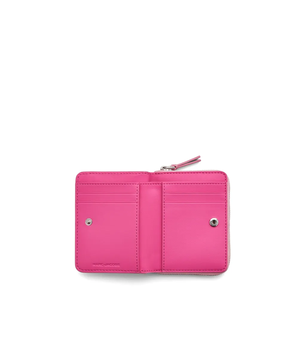 Logo Printed Zipped Mini Compact Wallet