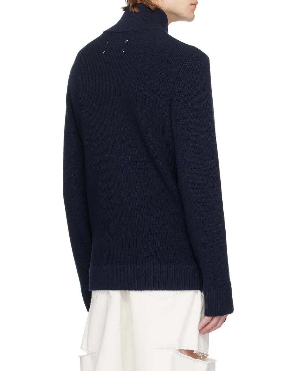 Long-Sleeved Zipped Knitted Cardigan