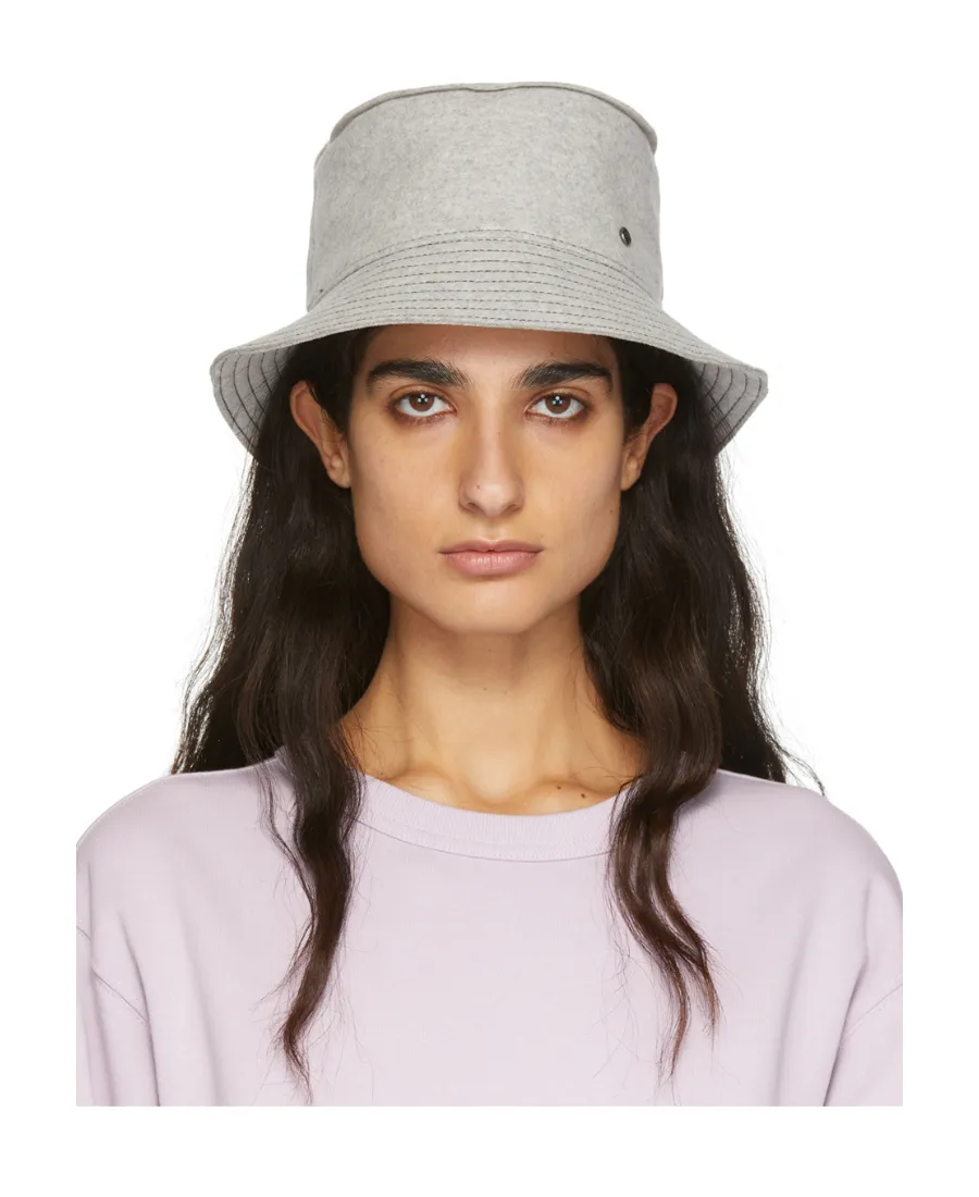 Contrast-Stitched Bucket Hat