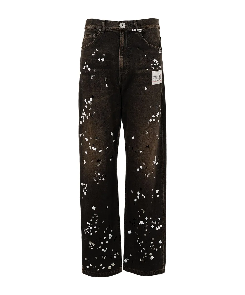 Embellished Denim Pants