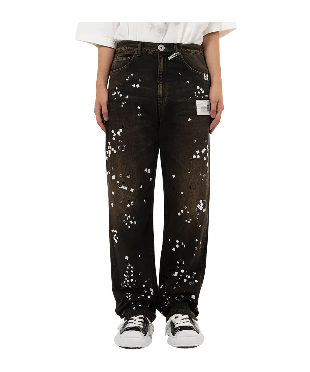 Embellished Denim Pants