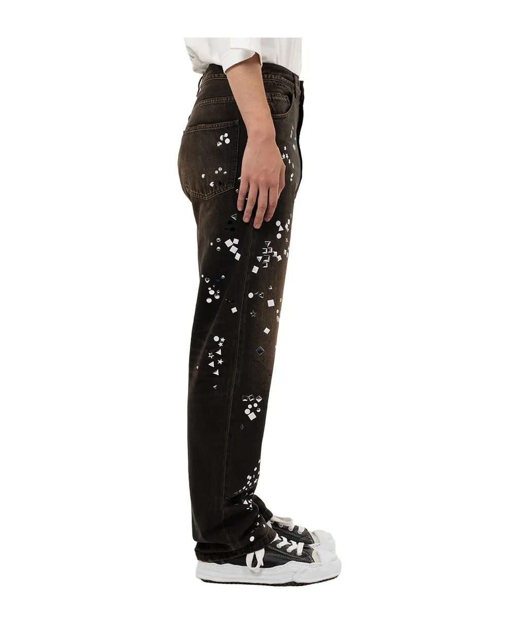 Embellished Denim Pants