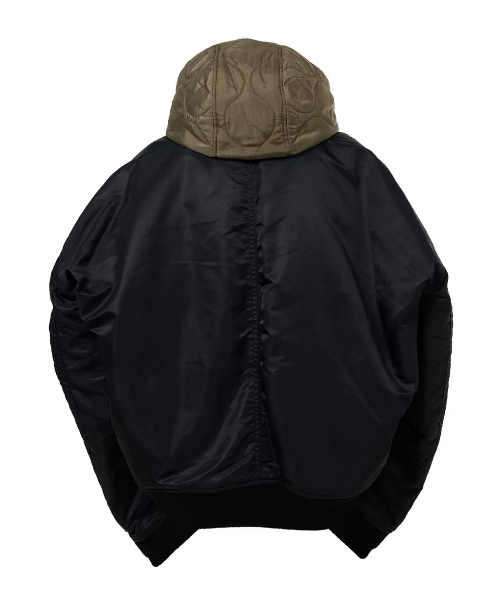 Extended Placket Hood Flight Jacket