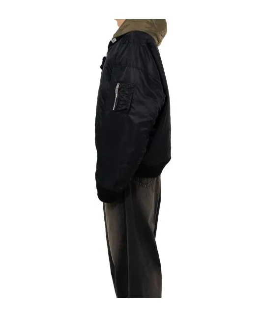 Extended Placket Hood Flight Jacket