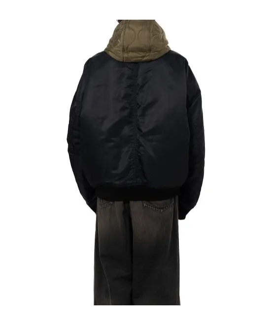 Extended Placket Hood Flight Jacket