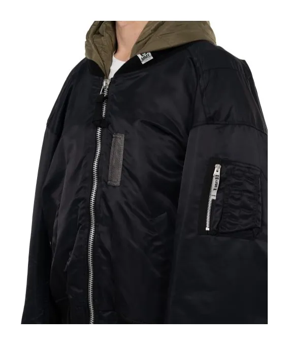 Extended Placket Hood Flight Jacket