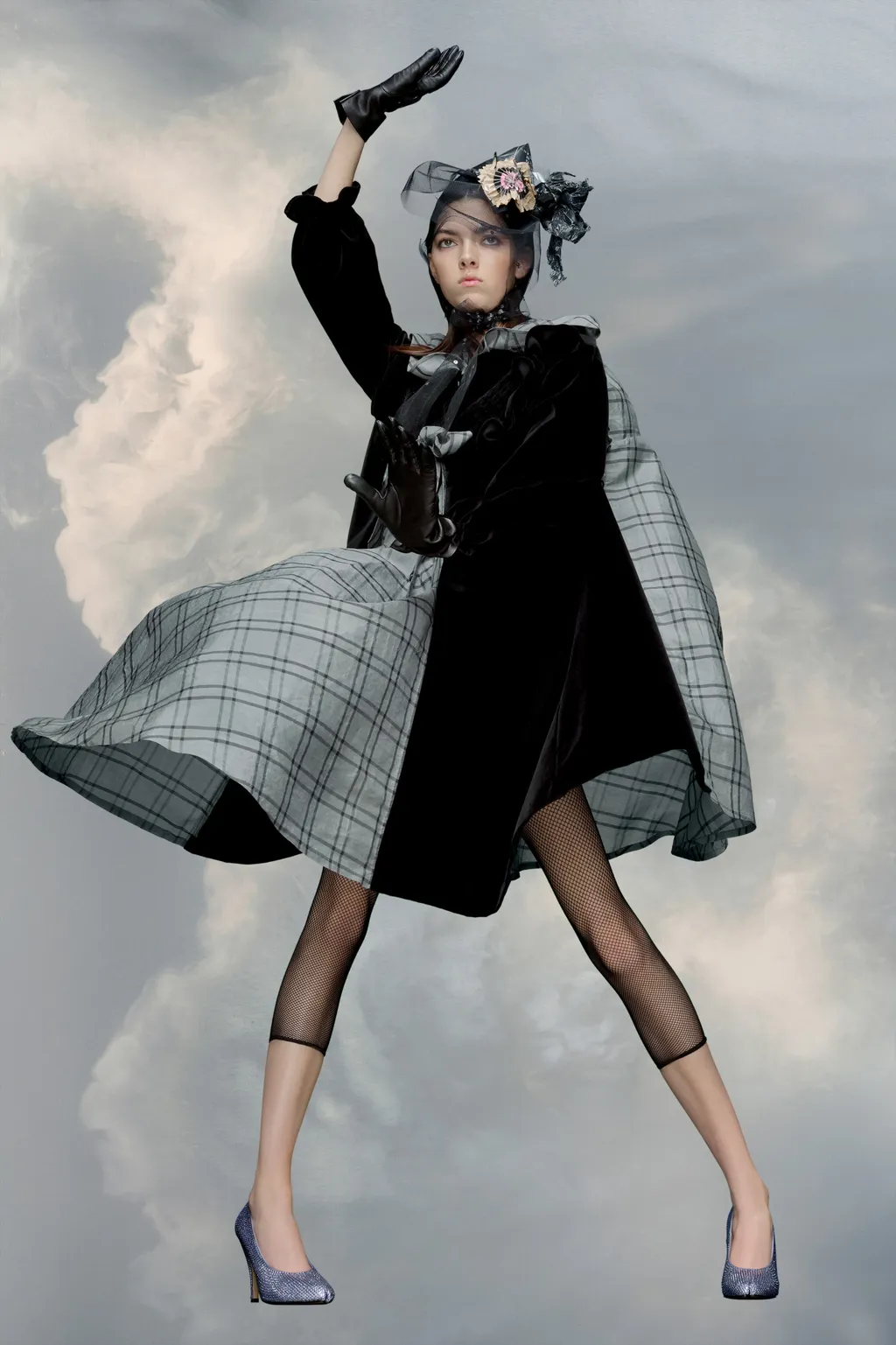 Spliced Silk Poplin Dress
