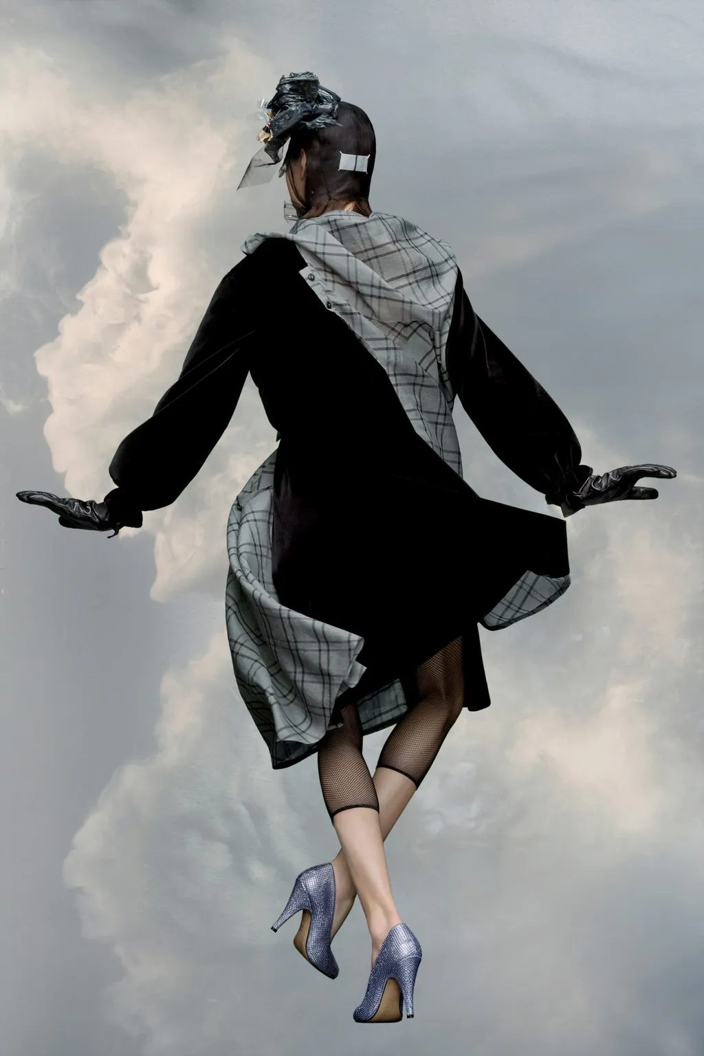 Spliced Silk Poplin Dress