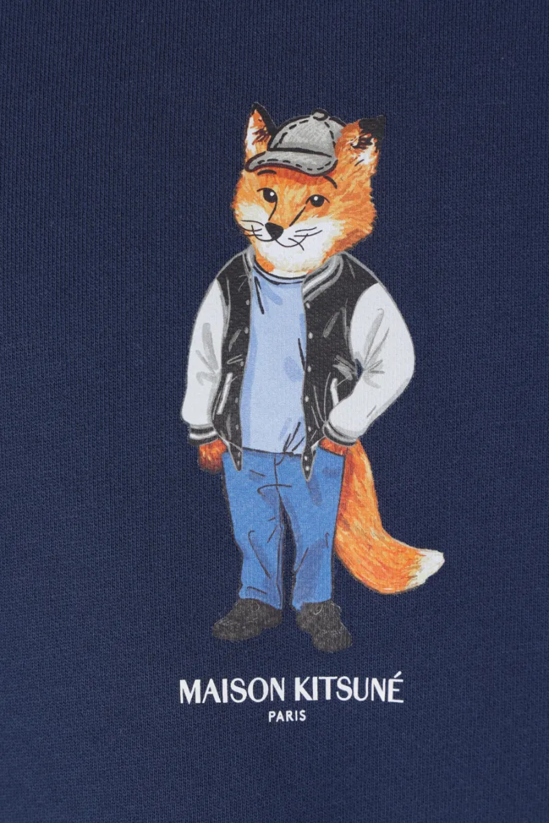 Dressed Fox Print Cotton Hoodie