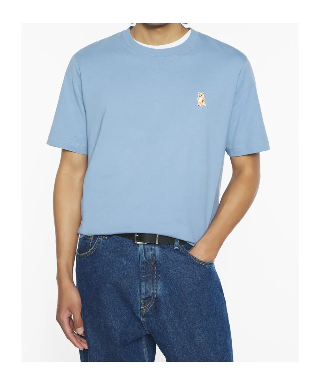 Standing Fox-Embroidered Cotton T-Shirt