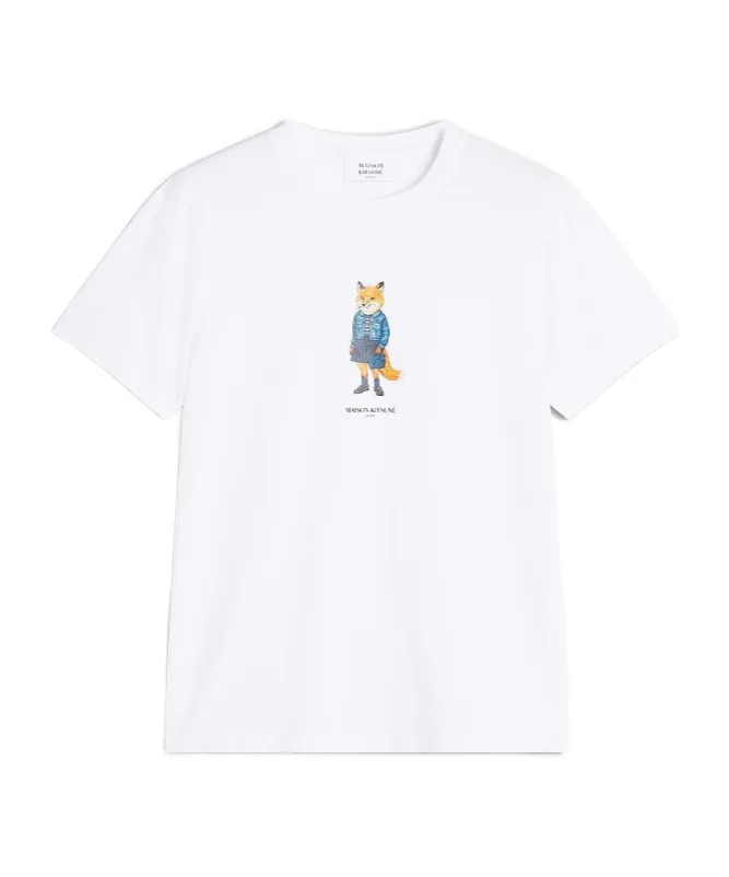 Dressed Fox Print Cotton T-Shirt