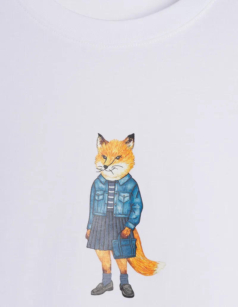 Dressed Fox Print Cotton T-Shirt