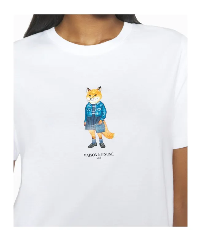 Dressed Fox Print Cotton T-Shirt