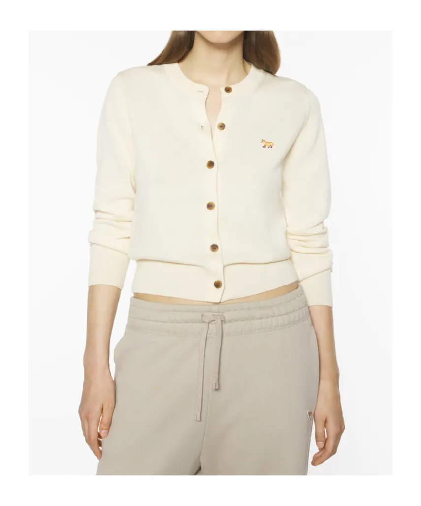 Fox-Embroidered Buttoned Cardigan