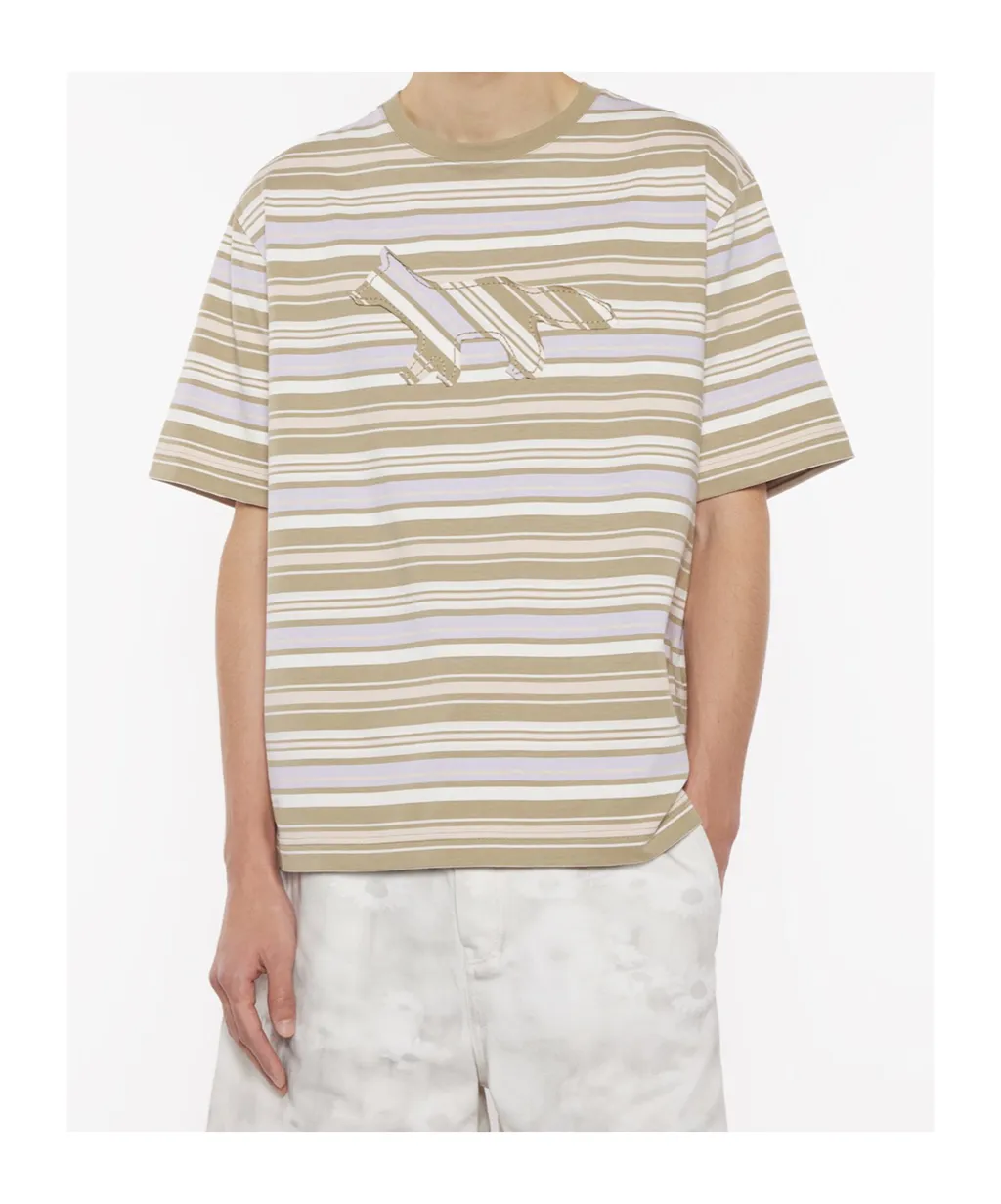 Crafted Profile Fox Striped Oversize Tee-Shirt