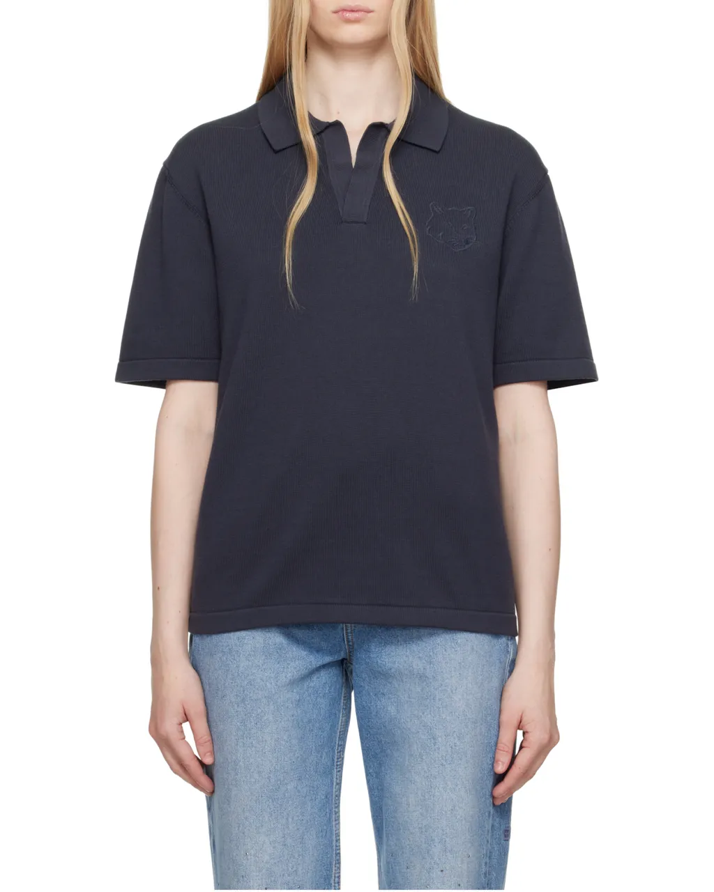 Bold Fox Head Knit Polo Shirt